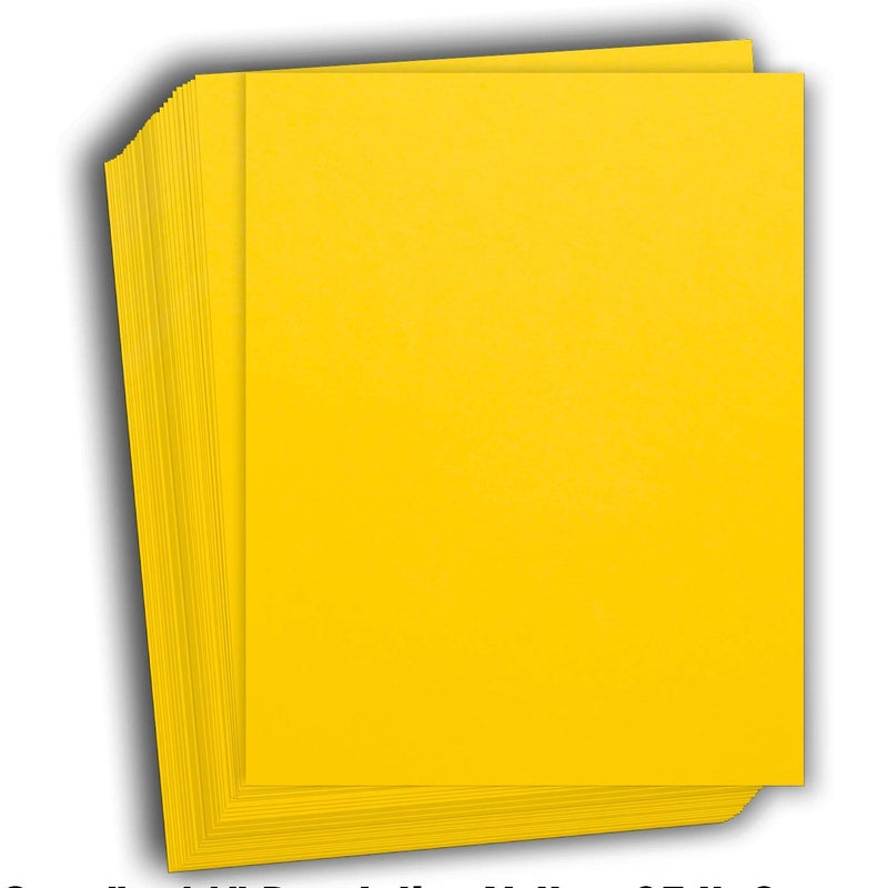 Hamilco Colored Cardstock Scrapbook Paper 8.5" x 11" Dandelion Yellow Color Card Stock Paper 50 Pack - Image 1